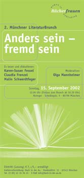 Bücherfrauen München, Einladung zum Literaturbrunch, Vorderseite