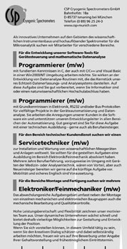 CSP GmbH, Stellenanzeige