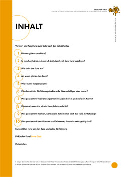 Kultur und Spielraum, Euro-Spielheft, Innenseite