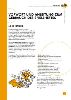 Kultur und Spielraum, Euro-Spielheft, Innenseite