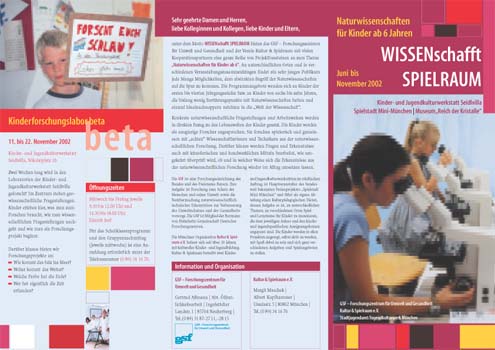 Kultur und Spielraum, Wissenschaft Spielraum, Falter-Außenseite