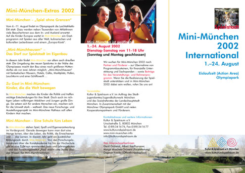 Kultur und Spielraum, Mini-München, Falter-Außenseite