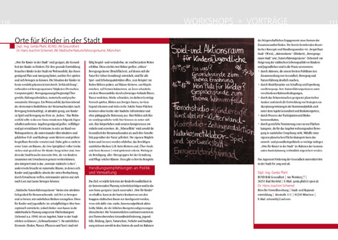 Forum Kinder-Umwelt und Gesundheit, Dokumentation, Innenseiten