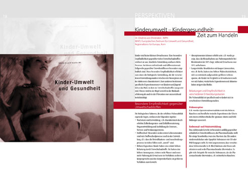 Forum Kinder-Umwelt und Gesundheit, Dokumentation, Innenseiten