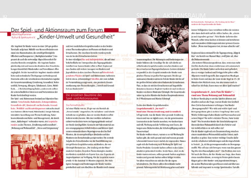 Forum Kinder-Umwelt und Gesundheit, Dokumentation, Innenseiten