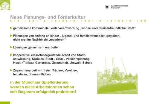 Landeshauptstadt München, Präsentationsfolien: Spielen in München