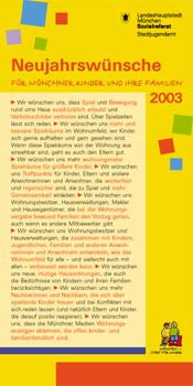Landeshauptstadt München/Kinderbeauftragte, Neujahrskarte 2003
