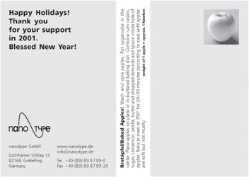 Weihnachtskarte, Rückseite