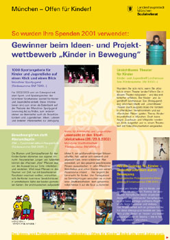 Landeshauptstadt München, Wettbewerb für Kinderfreundlichkeit, Infoblatt Gewinner