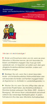 Landeshauptstadt München, Wettbewerb für Kinderfreundlichkeit, Falter-Vorderseite