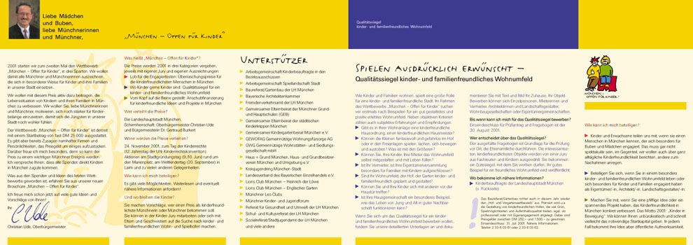 Landeshauptstadt München, Wettbewerb für Kinderfreundlichkeit, Falter-Innenseite