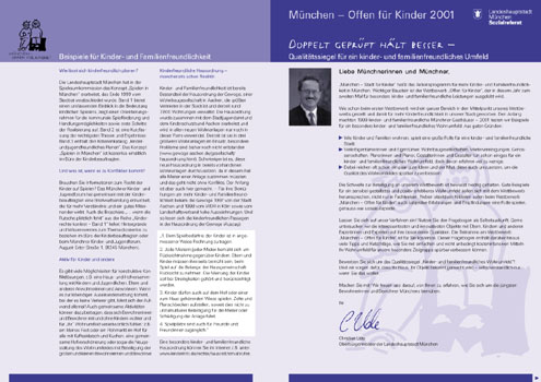 Landeshauptstadt München, Wettbewerb für Kinderfreundlichkeit, Fragebogen Wohnumfeld